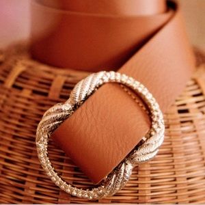 Sezane Artemis Belt - Smooth Heritage Camel - NWT